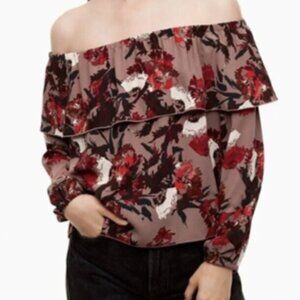 Aritzia Wilfred Morel Floral Off-Shoulder Blouse Size XS